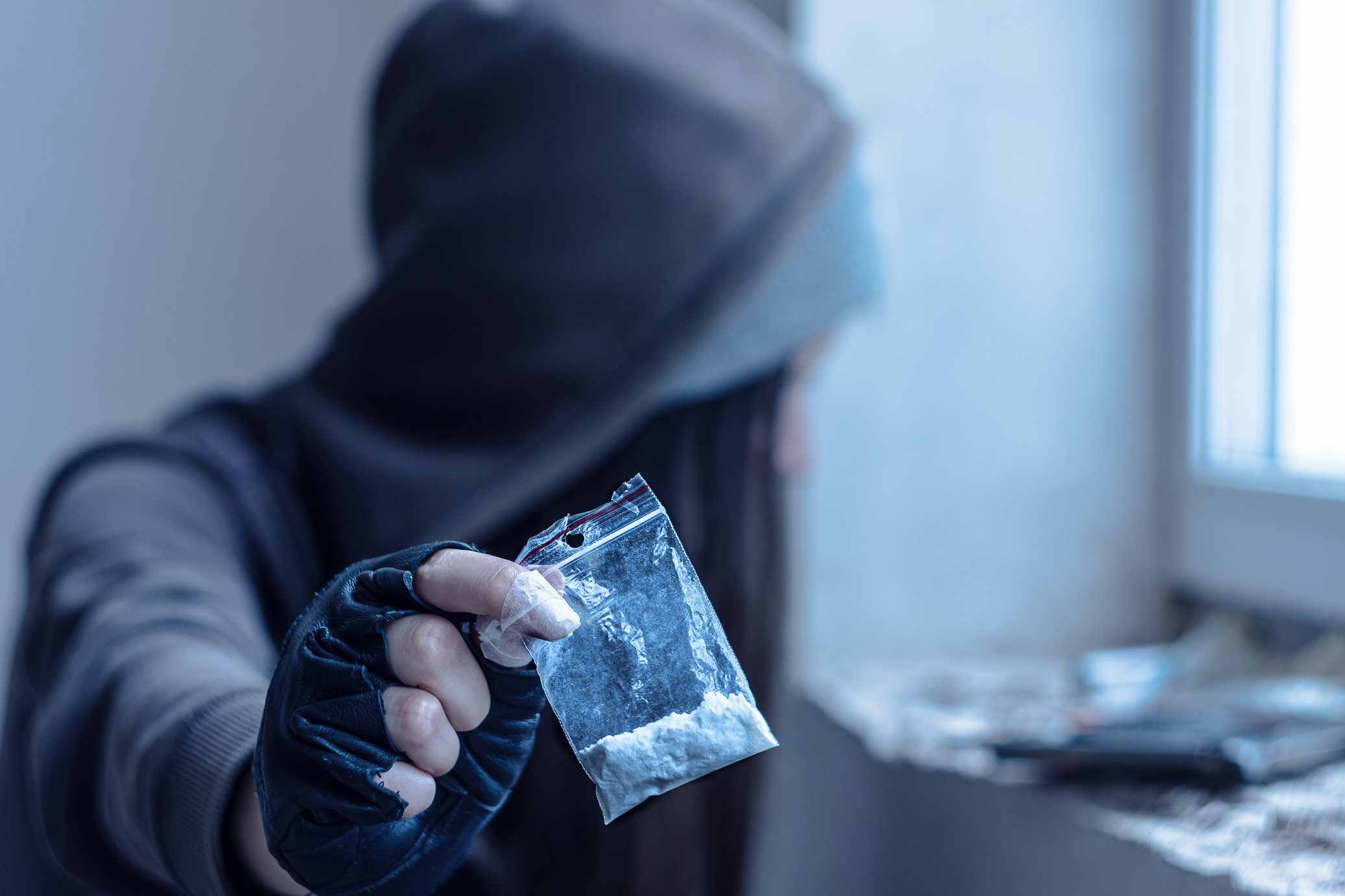 Drug addict woman